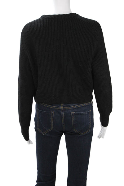 Cotton On Women Pullover Sweater Black Long Sleeve Crew Neck Size 2XS