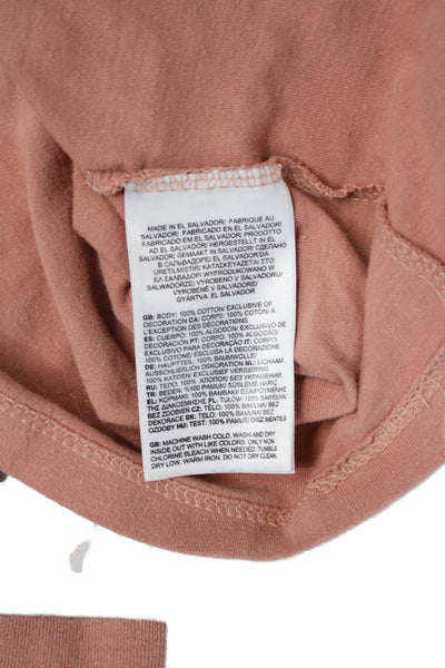 The North Face Womens Basic Pink Cotton Crew Neck Long Sleeve T-Shirt Size XS