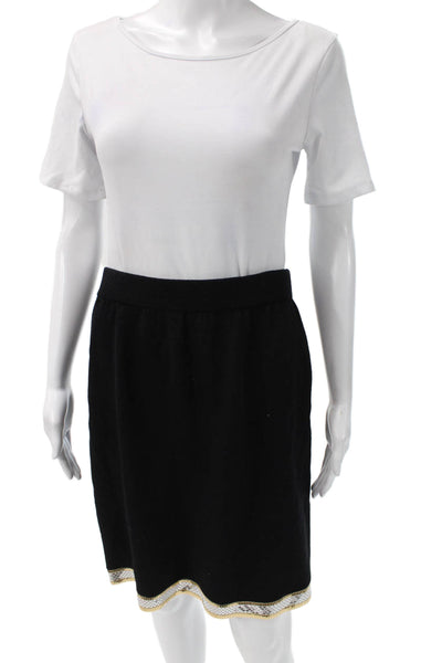 St. John Evening Marie Gray Women Straight Pencil Skirt Black Polyester Size 10