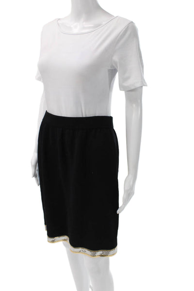 St. John Evening Marie Gray Women Straight Pencil Skirt Black Polyester Size 10