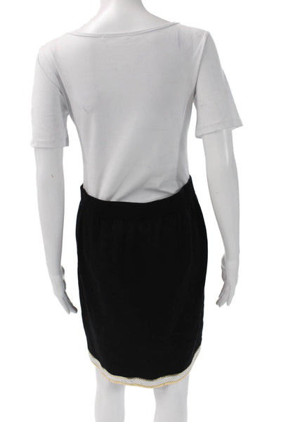 St. John Evening Marie Gray Women Straight Pencil Skirt Black Polyester Size 10