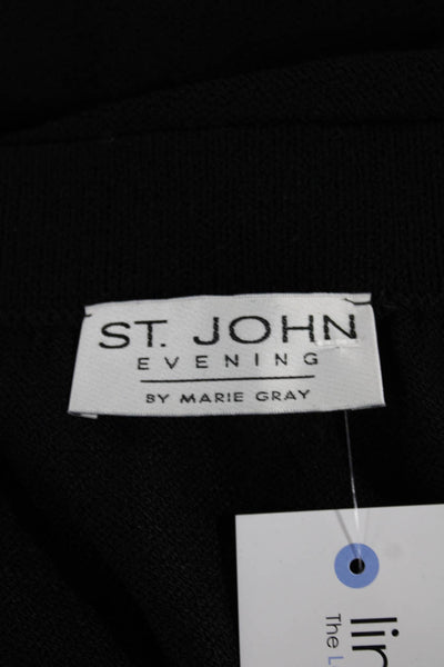 St. John Evening Marie Gray Women Straight Pencil Skirt Black Polyester Size 10