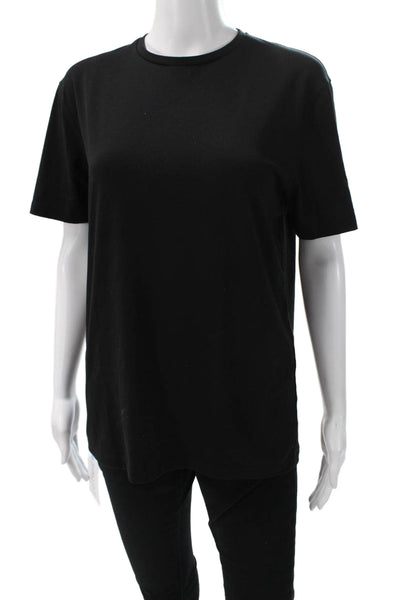 Theory Womens Black Basic Crew Neck Short Sleeve T-Shirt Polyester Blend Size M