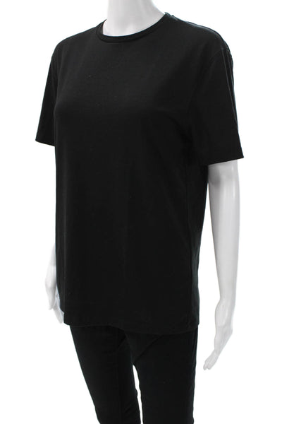 Theory Womens Black Basic Crew Neck Short Sleeve T-Shirt Polyester Blend Size M