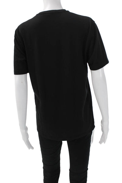 Theory Womens Black Basic Crew Neck Short Sleeve T-Shirt Polyester Blend Size M