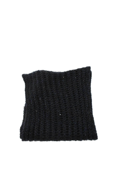 Calypso Saint Barth Womens Knit Sequin Detail Loop Scarf Black