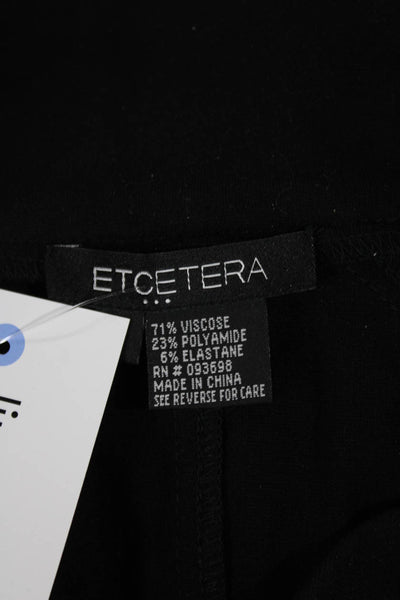 Etcetera Womens Wrap Sweater Dress Black Long Sleeve Zip Knee-Length Size 4