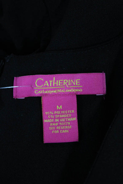 Catherine Catherine Malandrino Women Sheath Black V-Neck 3/4 Sleeve Size M
