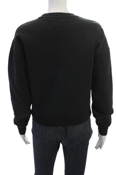 Everlane Women Pullover Sweatshirt Black Crew Neck Long Sleeve Size XS