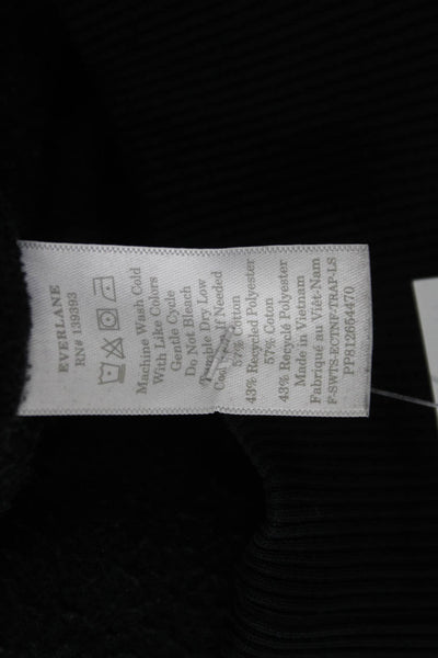 Everlane Women Pullover Sweatshirt Black Crew Neck Long Sleeve Size XS