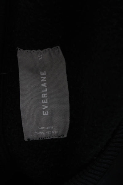 Everlane Women Pullover Sweatshirt Black Crew Neck Long Sleeve Size XS