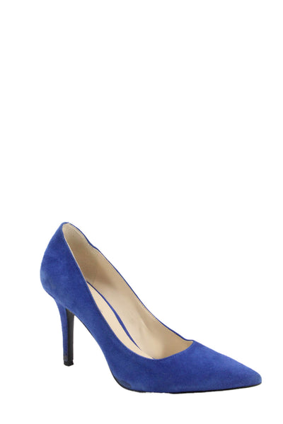 Nine West Womens Suede Pointed Toe Moyen Pumps Blue Size 7.5 Medium