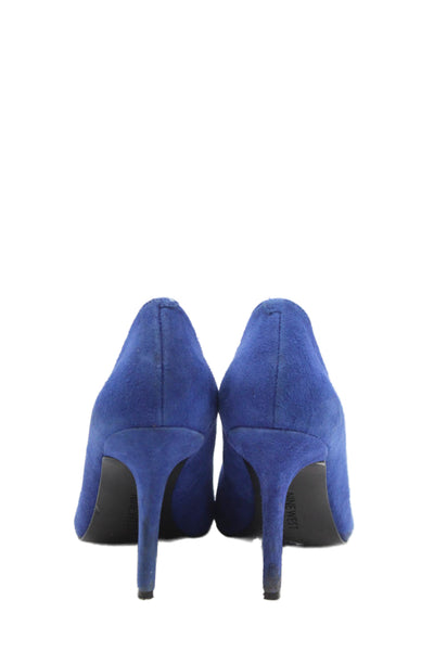 Nine West Womens Suede Pointed Toe Moyen Pumps Blue Size 7.5 Medium