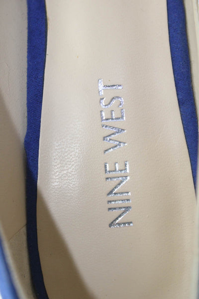Nine West Womens Suede Pointed Toe Moyen Pumps Blue Size 7.5 Medium