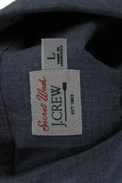 J Crew Mens Gray Classic Button-Down Cotton Dress Shirt Long Sleeve Size L