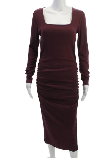 Michael Stars Women Bodycon Sweater Dress Long Sleeve Purple Size M