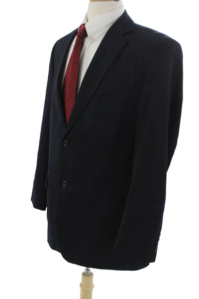 Joseph & Feiss Mens Dark Blue Wool Suit Jacket Button Collared Size 40