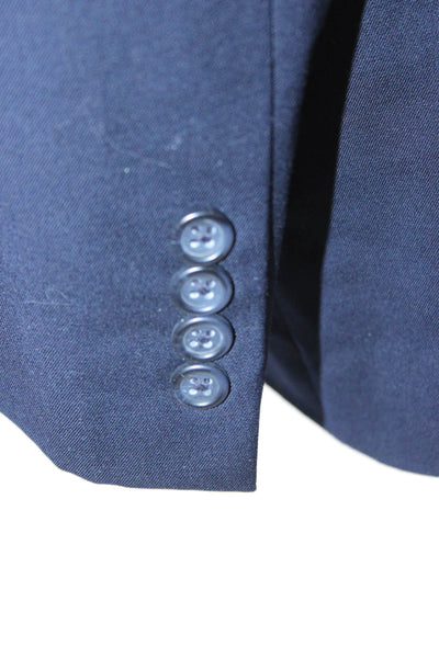 Joseph & Feiss Mens Dark Blue Wool Suit Jacket Button Collared Size 40