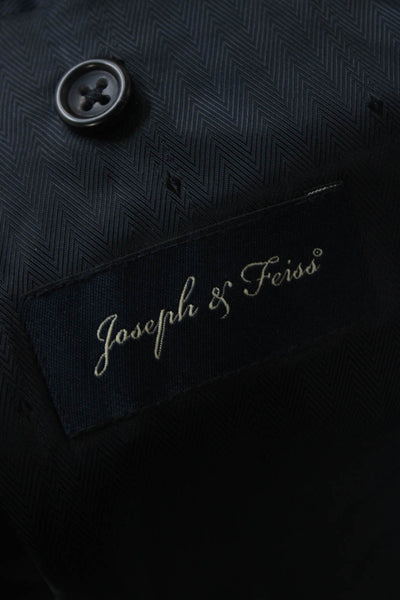 Joseph & Feiss Mens Dark Blue Wool Suit Jacket Button Collared Size 40
