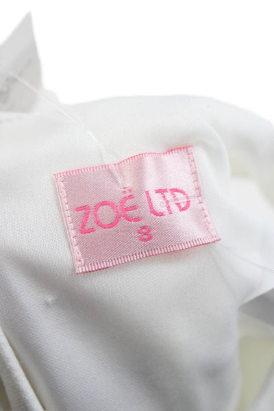 Zoe LTD Girls Sleeveless Half Zip Tennis Dress White Size 8