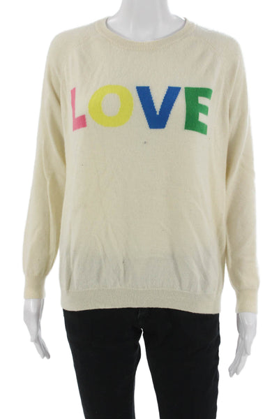 Chinti and Parker Women Cashmere Pullover Sweater Crew Neck Beige Size XS