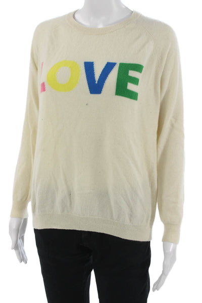 Chinti and Parker Women Cashmere Pullover Sweater Crew Neck Beige Size XS