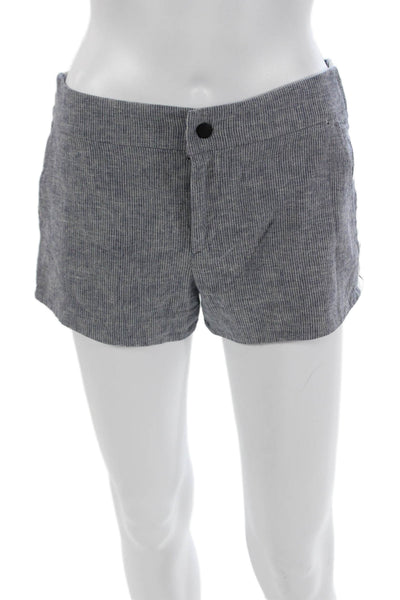Rag & Bone Women Striped Gray Cotton Linen Ramie Shorts Size 0
