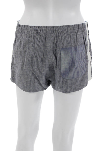 Rag & Bone Women Striped Gray Cotton Linen Ramie Shorts Size 0