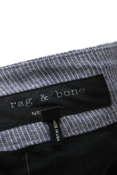 Rag & Bone Women Striped Gray Cotton Linen Ramie Shorts Size 0