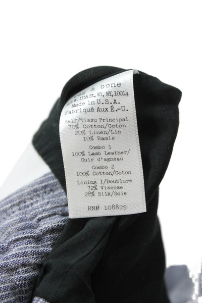 Rag & Bone Women Striped Gray Cotton Linen Ramie Shorts Size 0