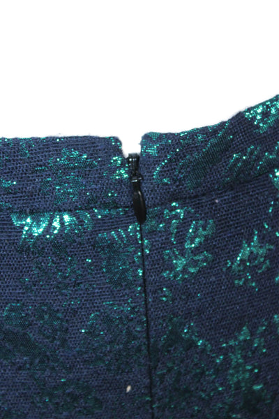 J Crew Womens Dark Blue Straight Pencil Skirt Floral Short Size 00