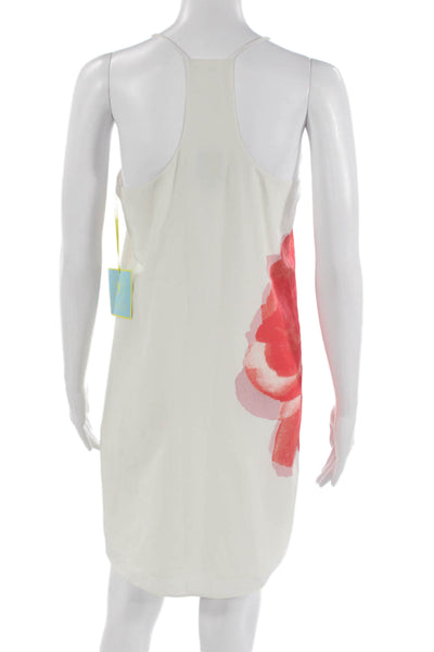 CeCe Womens Red Floral V-Neck Sleeveless Slip Dress Size 2