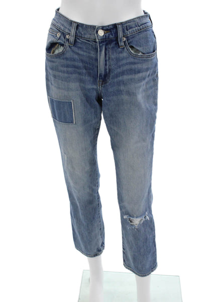 J Crew Womens Boyfriend Cropped Jeans Blue Mid-Rise Size 24