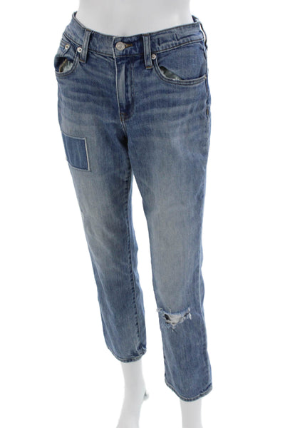 J Crew Womens Boyfriend Cropped Jeans Blue Mid-Rise Size 24