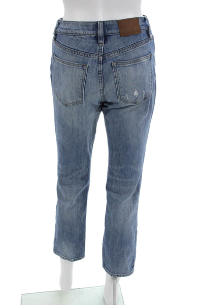 J Crew Womens Boyfriend Cropped Jeans Blue Mid-Rise Size 24