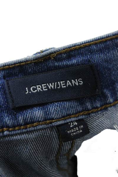 J Crew Womens Boyfriend Cropped Jeans Blue Mid-Rise Size 24