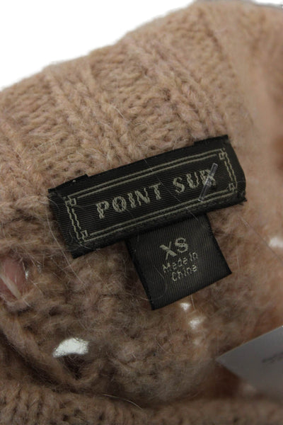 Point Sur Womens Cardigan Beige Crew Neck Button Long Sleeve Size XS