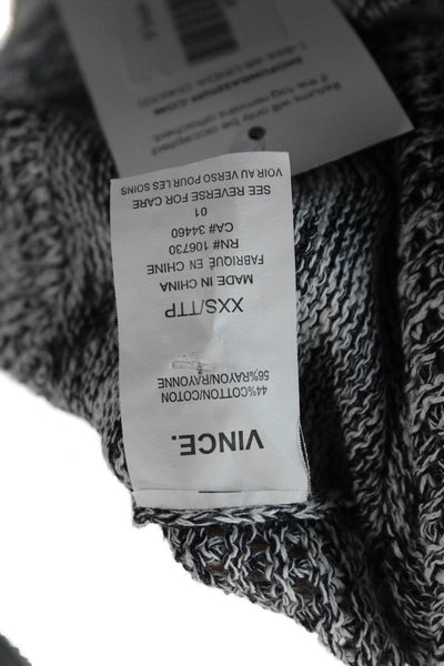 Vince Womens Gray Pullover Sweater Crew Neck Long Sleeve Cotton Rayon Size 2XS