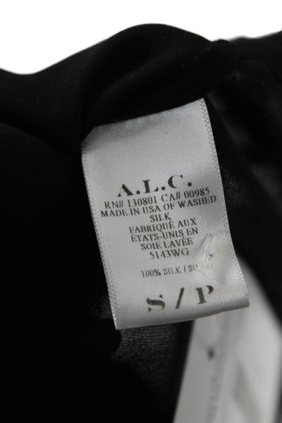 A.L.C. Women Black V-Neck Long Sleeve Blouse Petite Size S