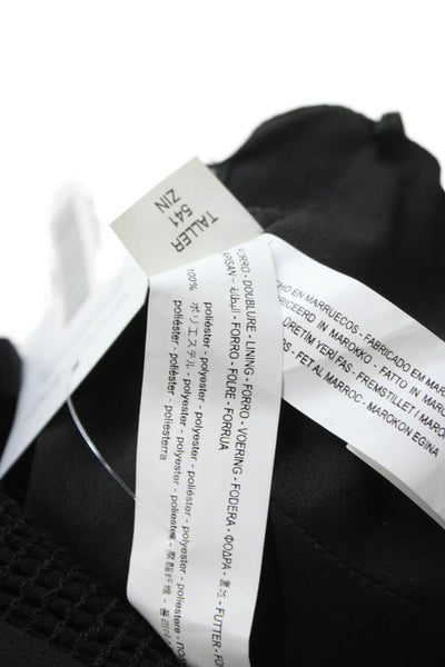 Zara Women Black Cropped Camisole Square Neck Sleeveless Polyester Size M