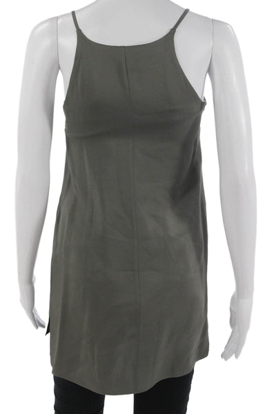 Theory Womens Silk V-Neck Camisole Dark Gray Sleeveless Size 0P