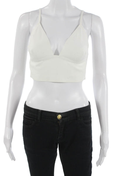 Intimately Free People Womens Cropped Cami V-Neck White Nylon Boho Size L