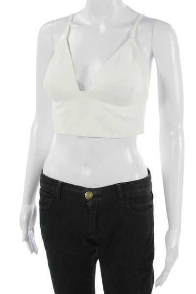 Intimately Free People Womens Cropped Cami V-Neck White Nylon Boho Size L