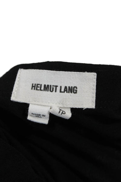 Helmut Lang Womens Wrap Long Solid Black Micro Modal Nylon Skirt Size 0P