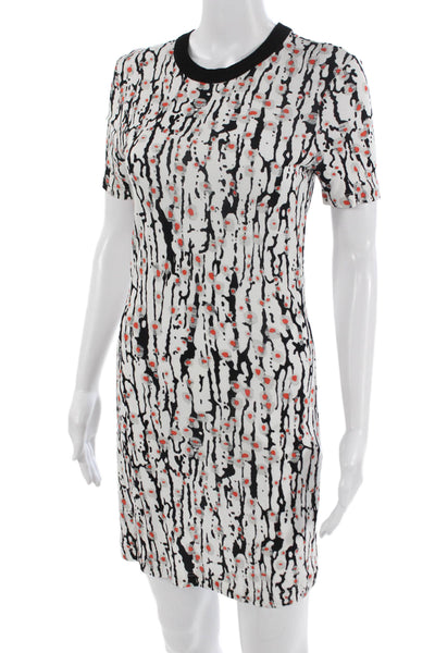 Carven Womens T-Shirt Dress White Cotton Blend Crew Neck Knee Length Size XS