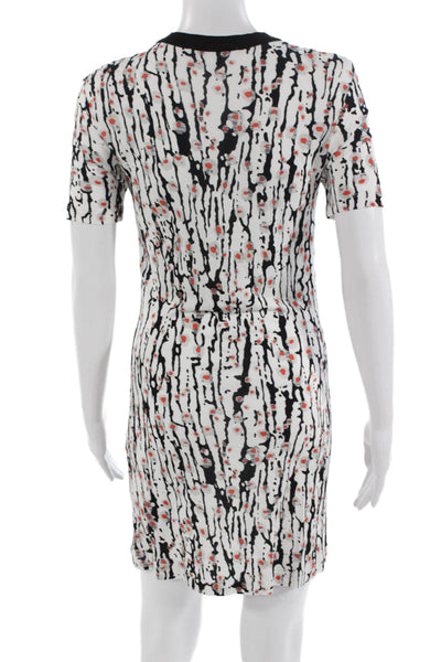 Carven Womens T-Shirt Dress White Cotton Blend Crew Neck Knee Length Size XS