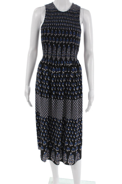 Ulla Johnson Womens Black Floral Lamb Leather Tank Dress Boho Size 0
