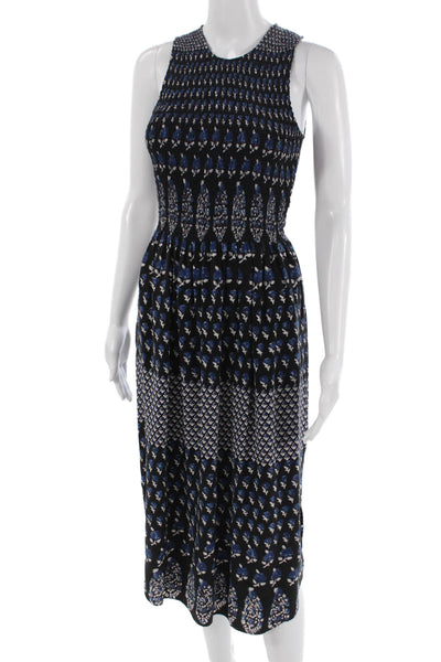 Ulla Johnson Womens Black Floral Lamb Leather Tank Dress Boho Size 0