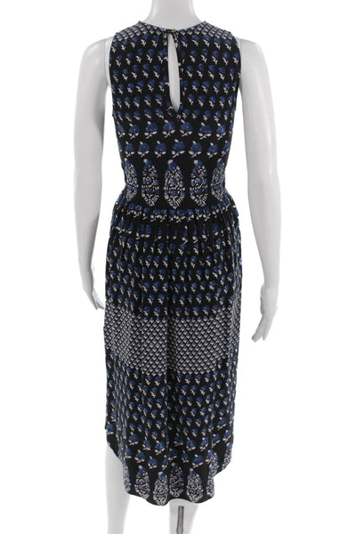 Ulla Johnson Womens Black Floral Lamb Leather Tank Dress Boho Size 0