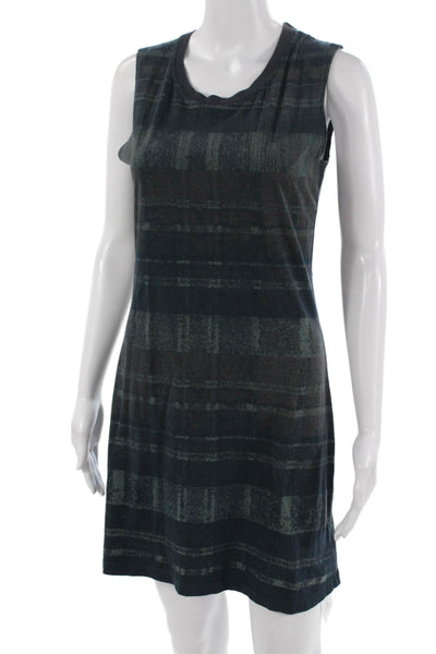 Theyskens Theory Women Shift Dress Dark Blue Striped Size 0P